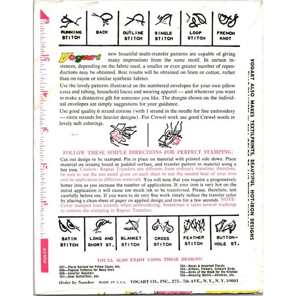 Vintage Vogart Transfer Patterns, 249 Orchids Bluebirds Florals for 3 Pr - Picture 2 of 2